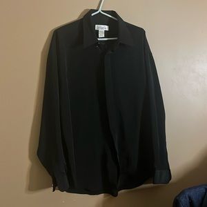 70’s polyester dress shirt hidden buttons l1
